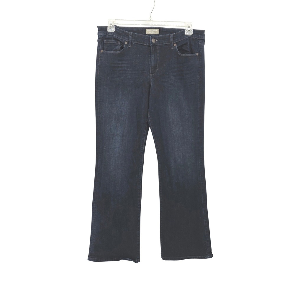 Banana Republic Slim Bootcut Jeans Dark Wash Denim Womens 32/14R Regular - Picture 2 of 7